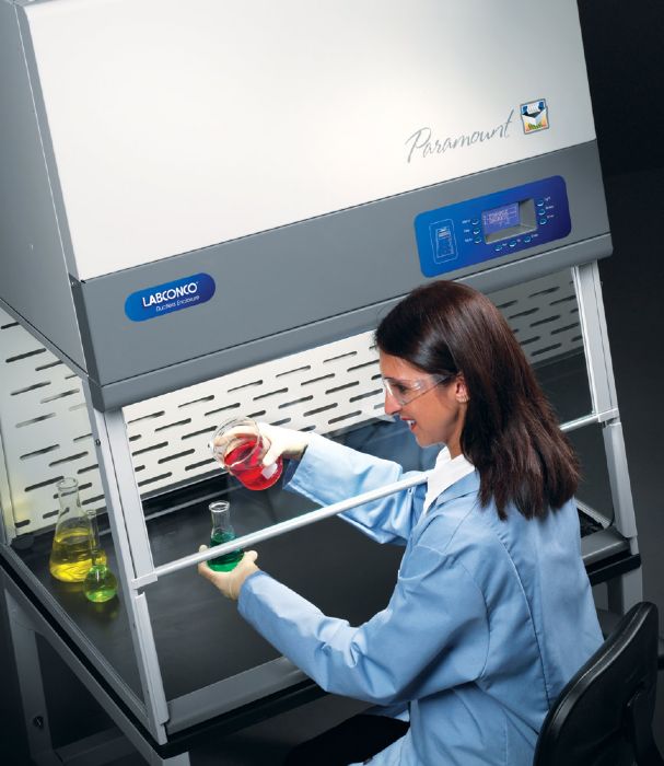Ductless fume hoods such as Paramount Ductless Enclosures are filtered fume hoods that can be portable between labs.
