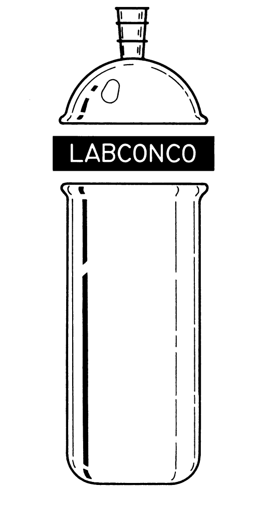 Labconco 7551000 Complete Lyph-Lock Flask with 19/38 STJ Joint 1000ml Volume 