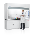 8 foot XL Fume Hood on cabinets with model